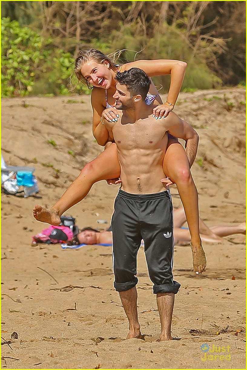 Veronica Dunne & Max Ehrich Have Fun on the Beach During Hawaiian Vacation