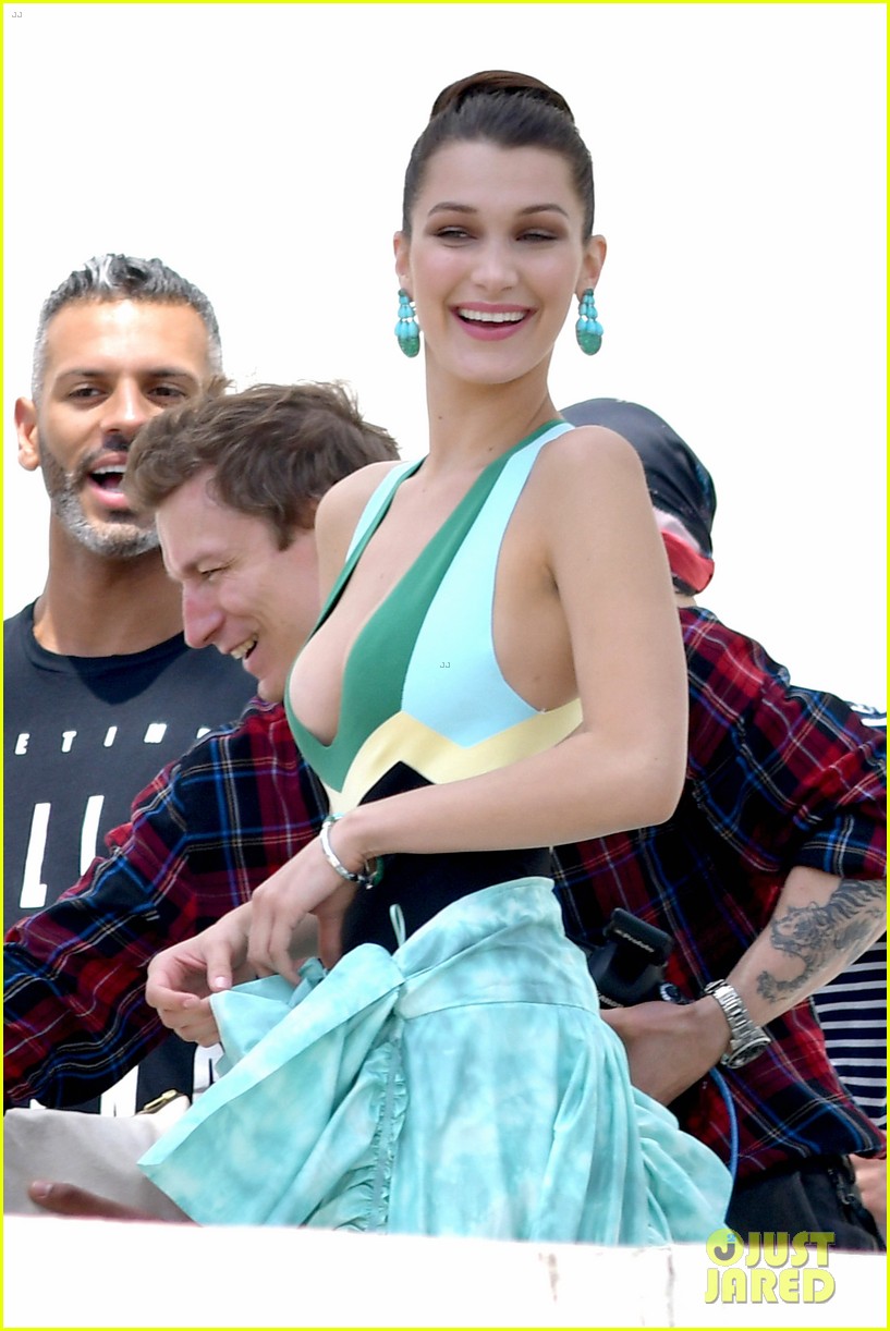 Bella Hadid Shows Some Skin in High Slit Gown