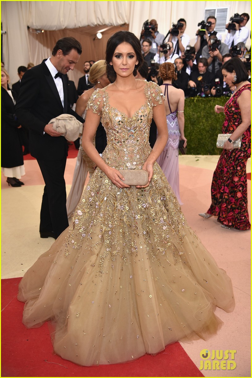 Nina Dobrev Is Mirrored in Marchesa at Met Gala 2016