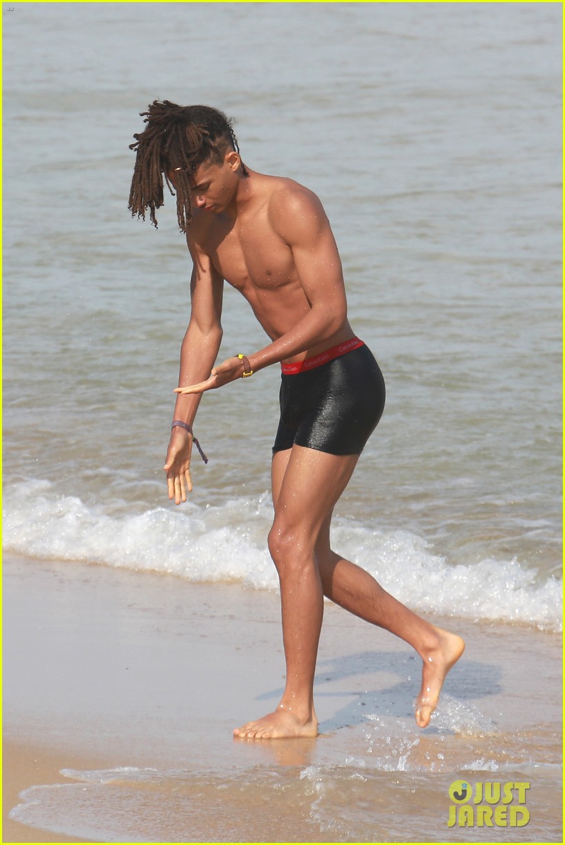 Jaden Smith Goes Shirtless, Wears His Underwear at the Beach