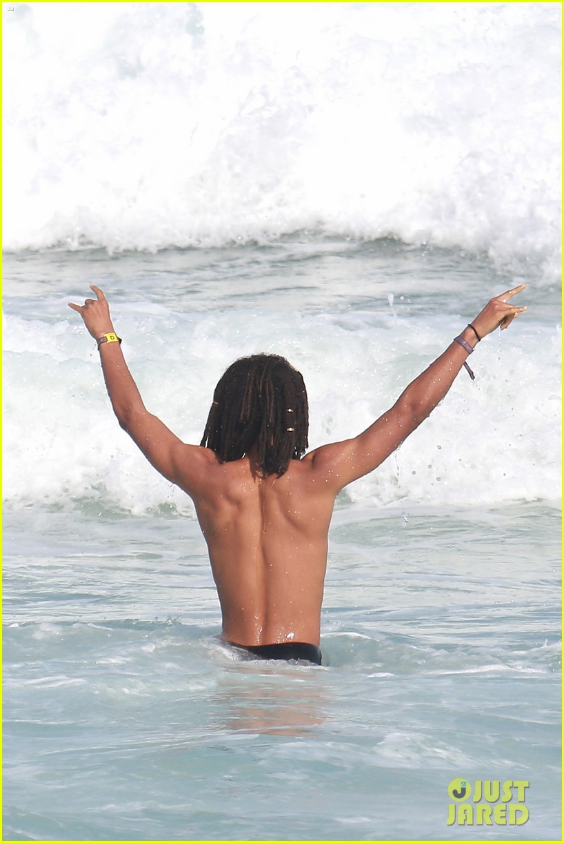 Jaden Smith Goes Shirtless, Wears His Underwear at the Beach