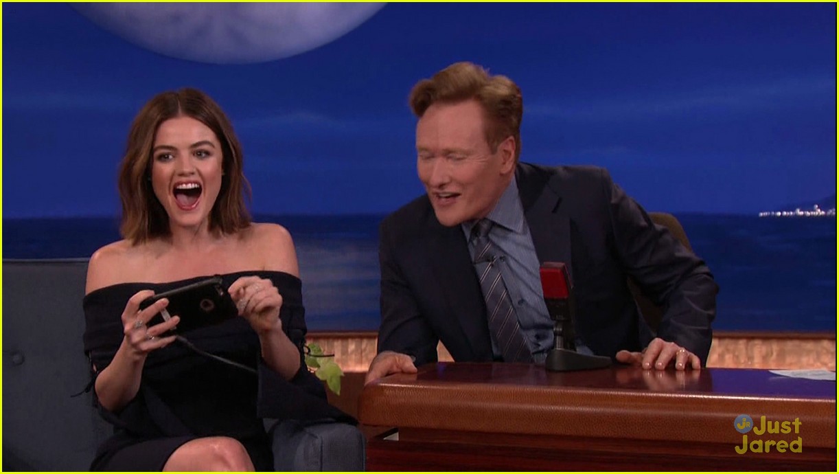 Lucy Hale FaceSwaps With Conan O'Brien - Watch Now!