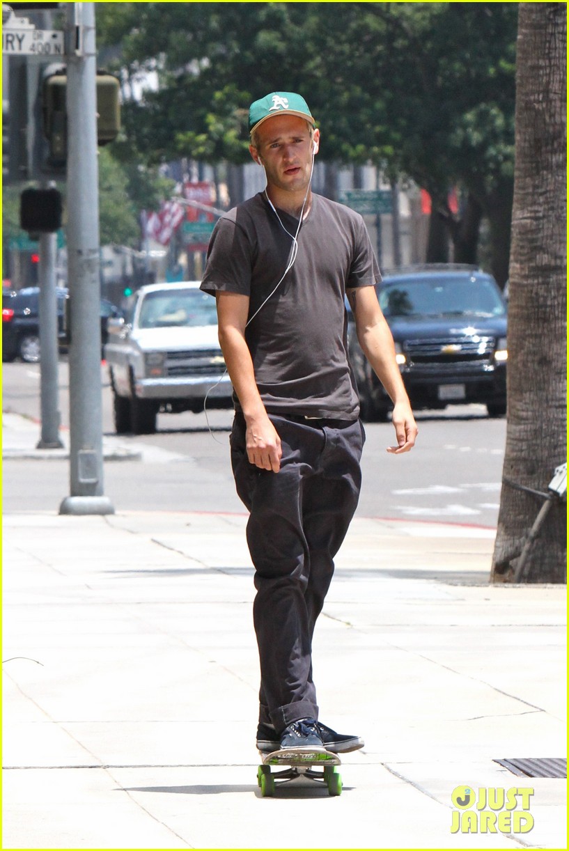 Hopper Penn Rides His Skateboard While Enjoying The Summer Weather