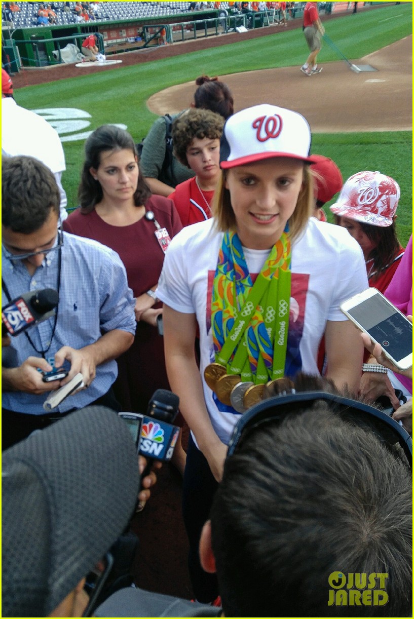 Olympic Swimmer Katie Ledecky Throws Out the First Pitch!