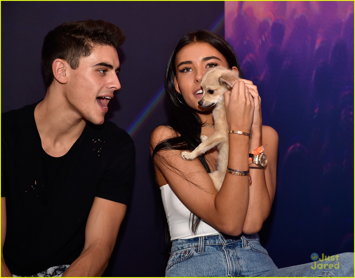 Madison Beer & Jack Gilinsky Cuddle with Puppies at iHeartRadio Festival in Vegas