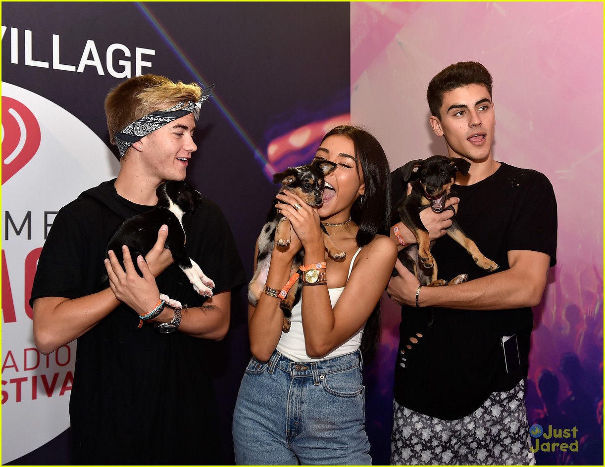 Madison Beer & Jack Gilinsky Cuddle with Puppies at iHeartRadio Festival in Vegas