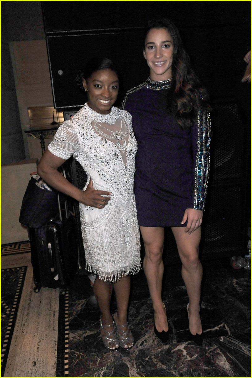 Simone Biles & Aly Raisman Watch Sadie Robertson Walk in Sherri Hill's Fashion Show