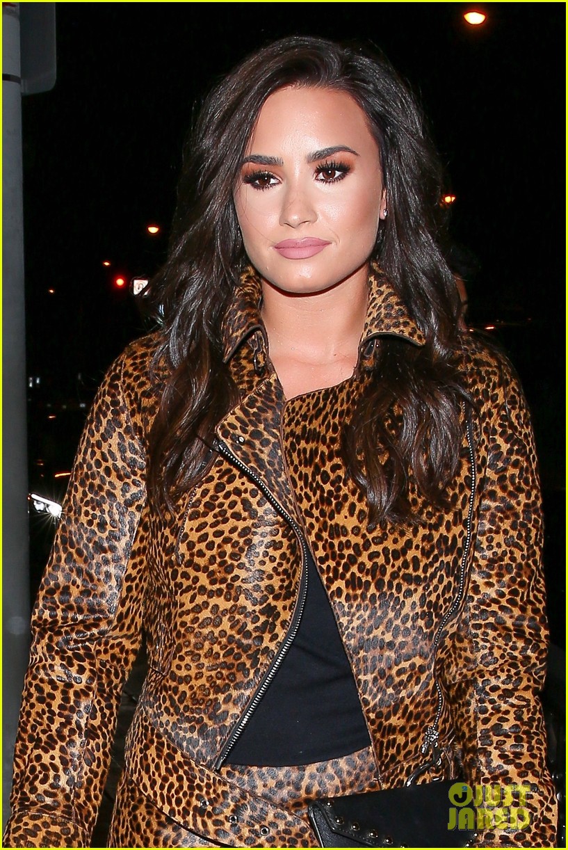 Demi Lovato Dons Wild Cheetah Outfit For Dinner in LA