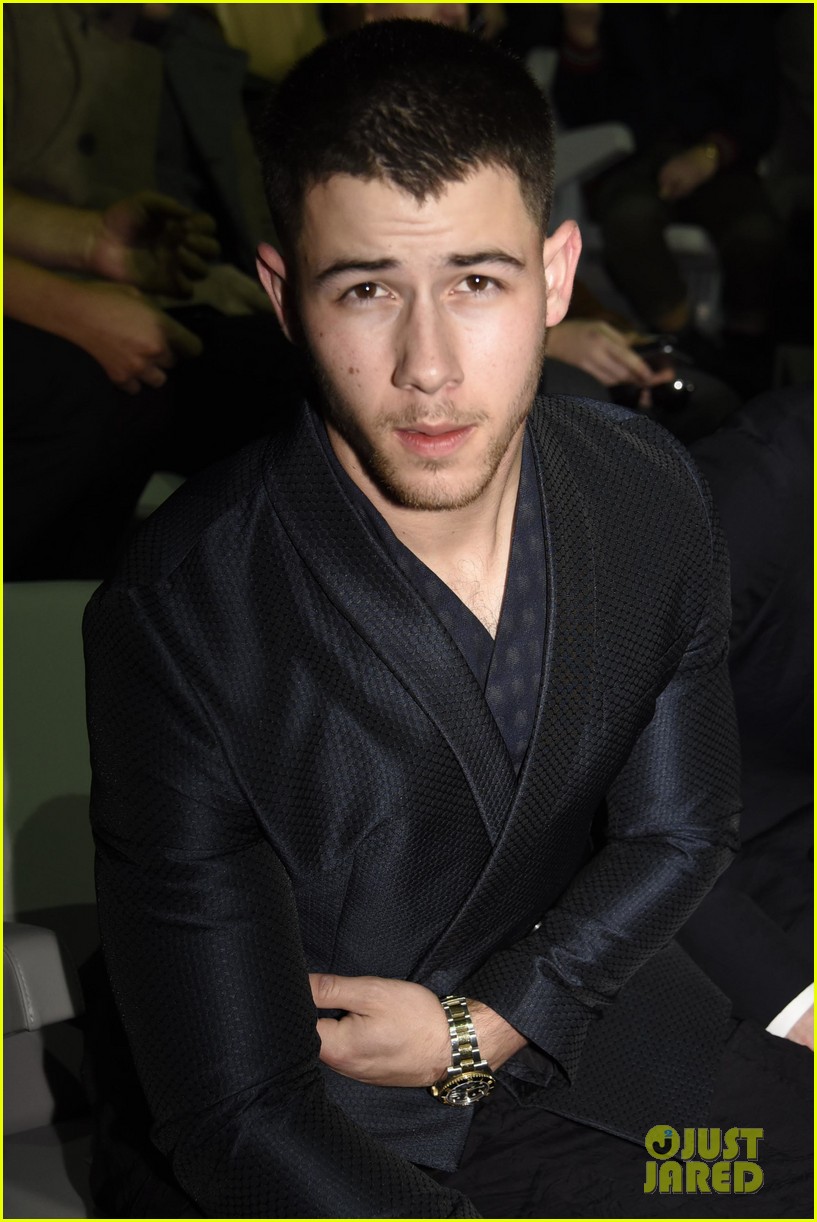 Nick Jonas Suits Up & Makes Us Swoon at Emporio Armani's Milan Fashion Show