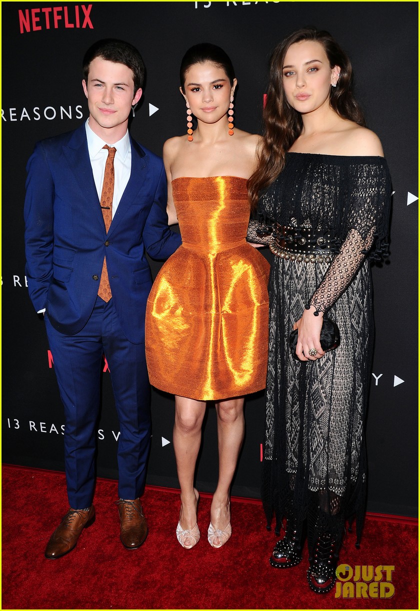 Selena Gomez, Dylan Minnette, & Katherine Langford Arrive in Style at the '13 Reasons Why' Premiere!