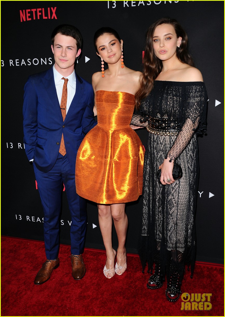 Selena Gomez, Dylan Minnette, & Katherine Langford Arrive in Style at the '13 Reasons Why' Premiere!
