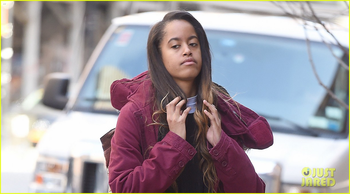 Malia Obama Heads to Her Internship in the Freezing Cold Weather