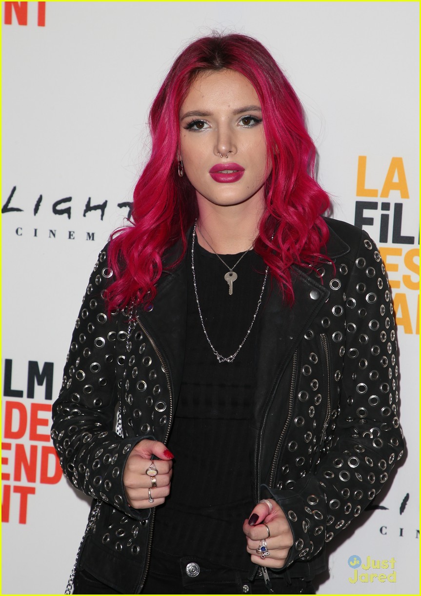 Bella Thorne Brings Her Bright Pink Hair to 'You Get Me' Screening