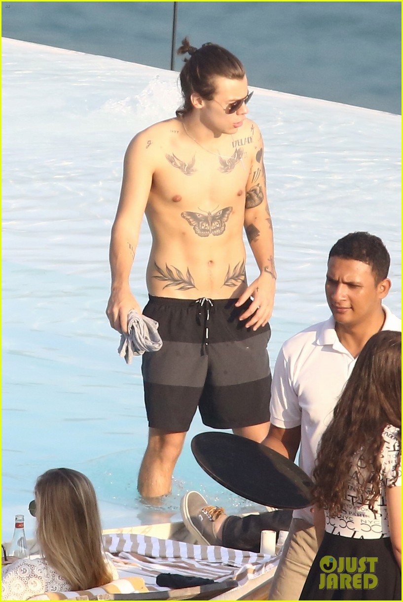 Harry Styles Shows Us Where His Four Nipples Are Located! (Video)