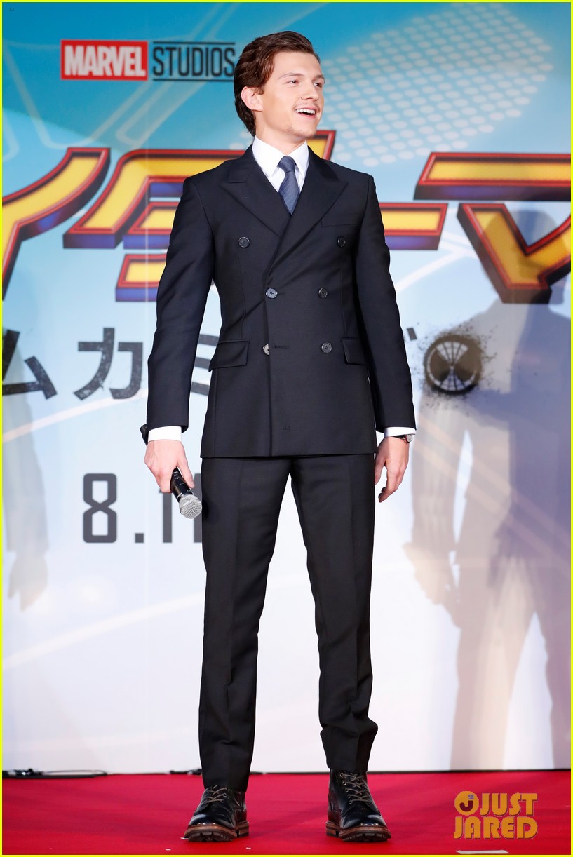 Tom Holland Shows Off Stache at 'Spider-Man: Homecoming' Tokyo Premiere!