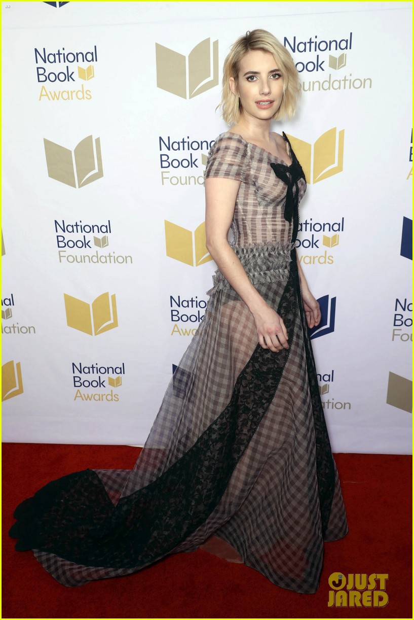 Emma Roberts Rocks an Elegant Bow Dress at National Book Awards 2017