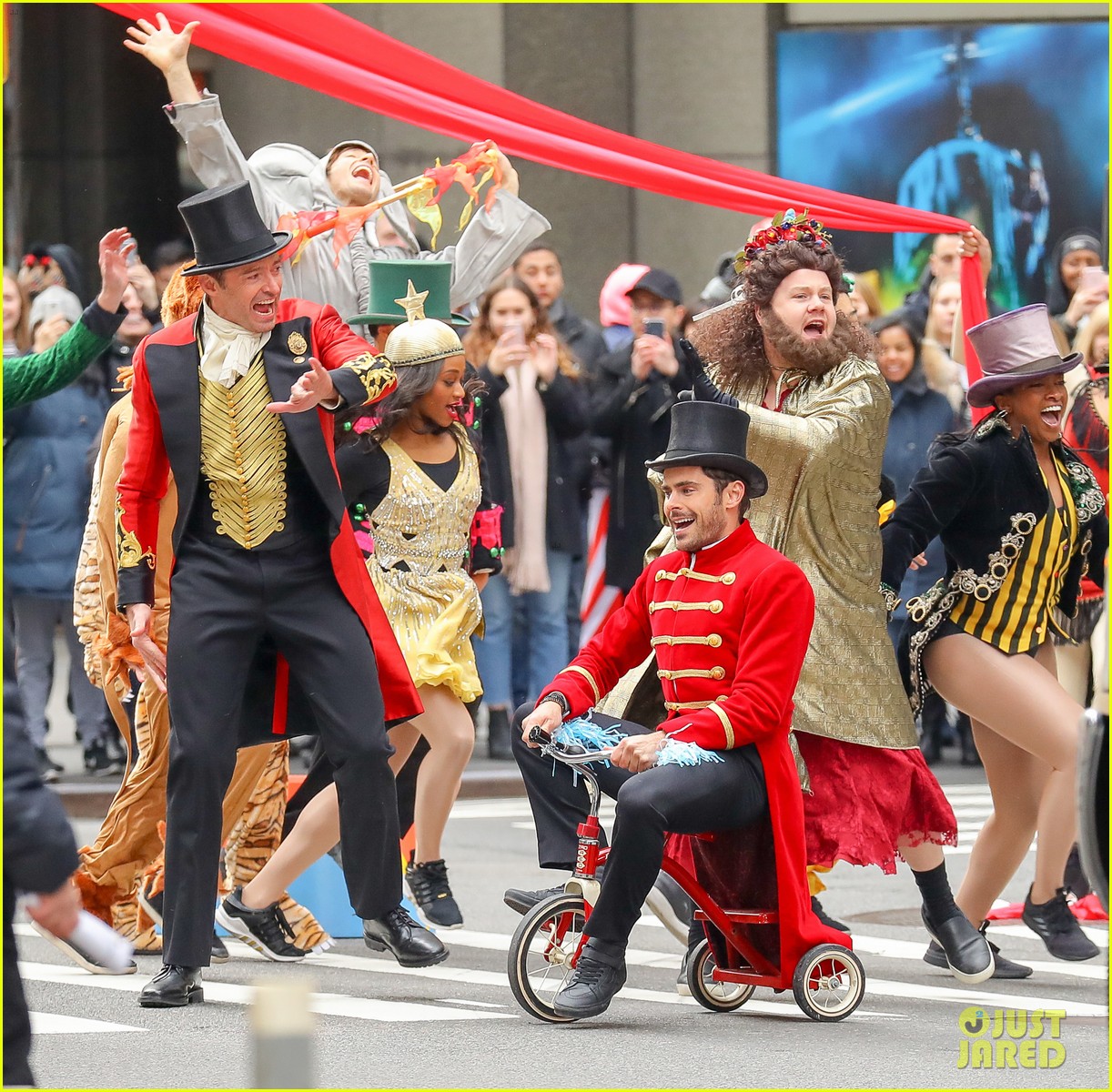 Zac Efron & Zendaya Promote 'The Greatest Showman' in Costume!