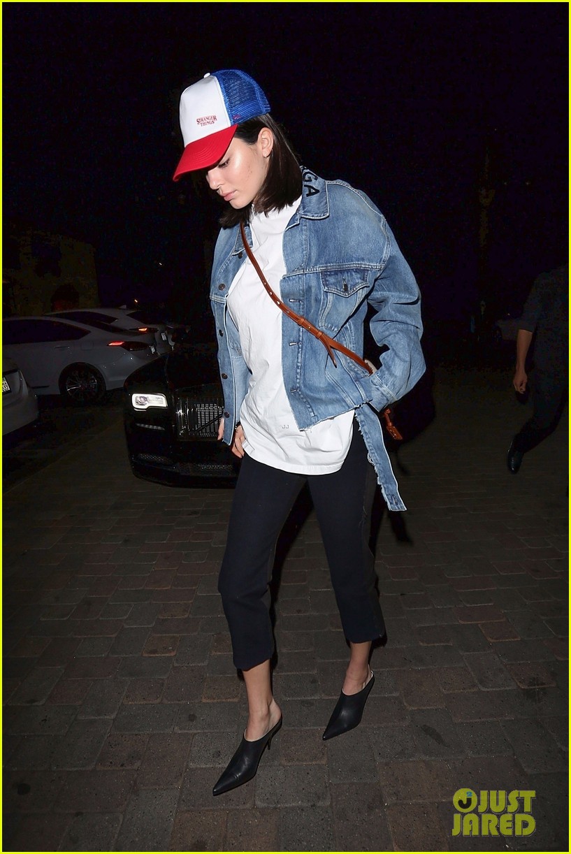 Kendall Jenner Wears a 'Stranger Things' Hat to Dinner