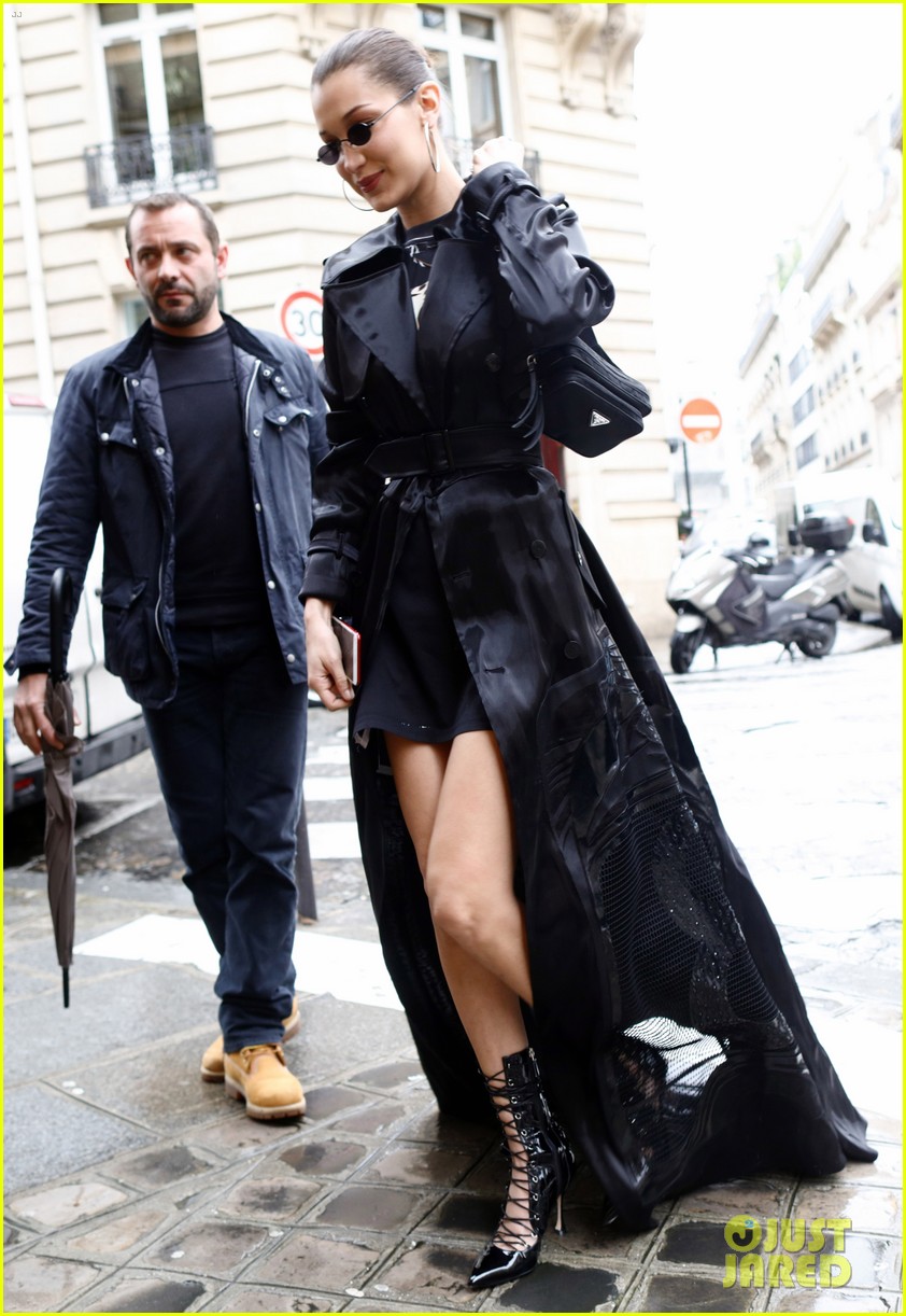 Bella Hadid Looks Chic in Blunt Bangs & Semi-Sheer Gown