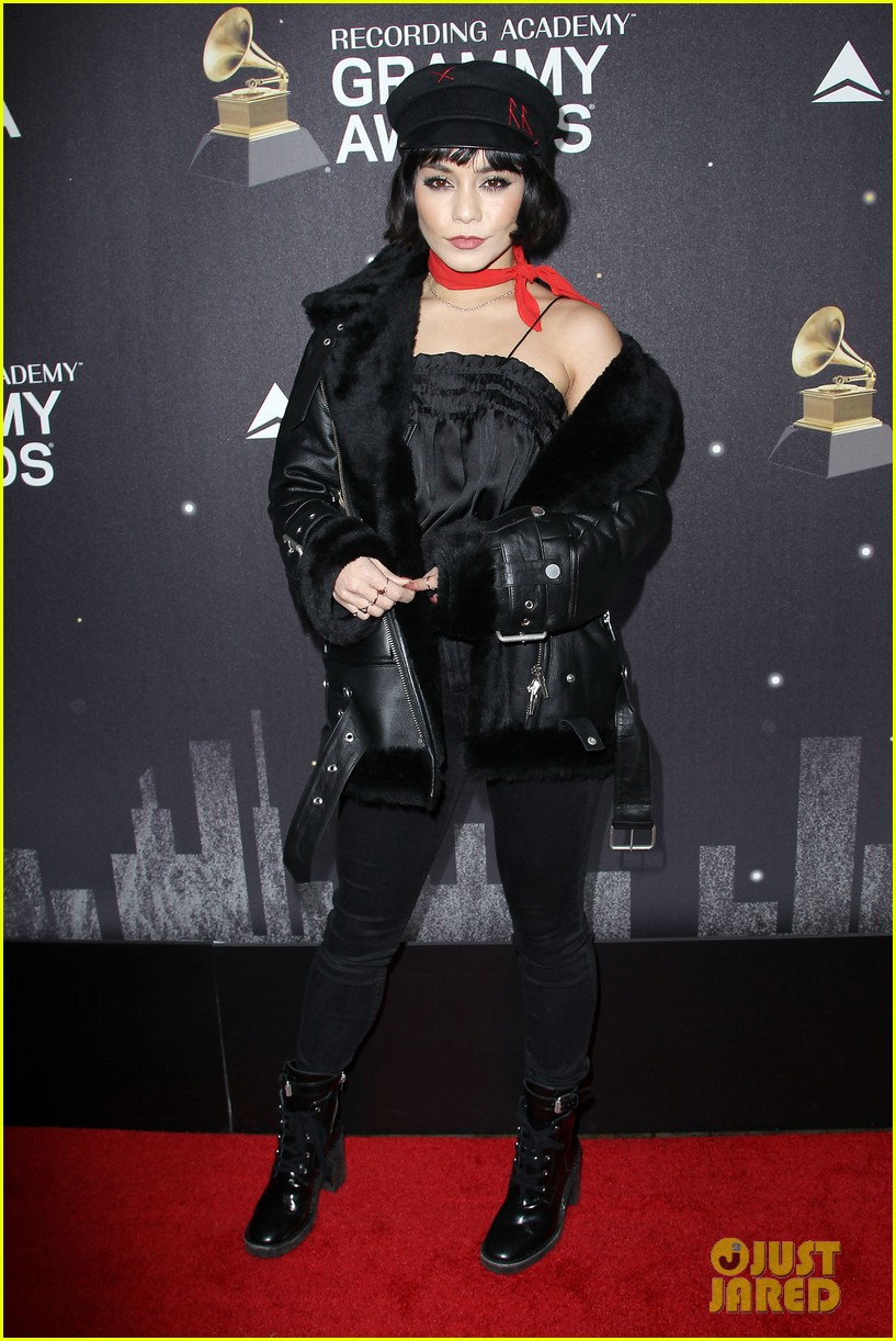 Vanessa Hudgens Kicks Off Grammys Weekend in a Rocker Outfit!