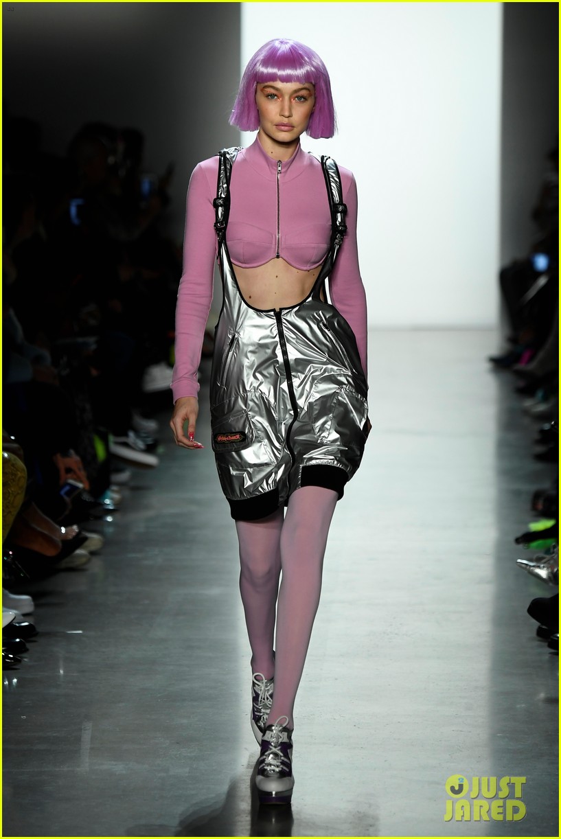 Gigi Hadid Dons Three Colorful Looks at Jeremy Scott's Fashion Show!