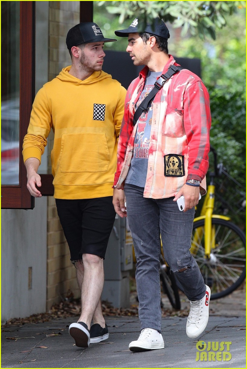 Nick & Joe Jonas Sport Bright Colors for Breakfast in Sydney