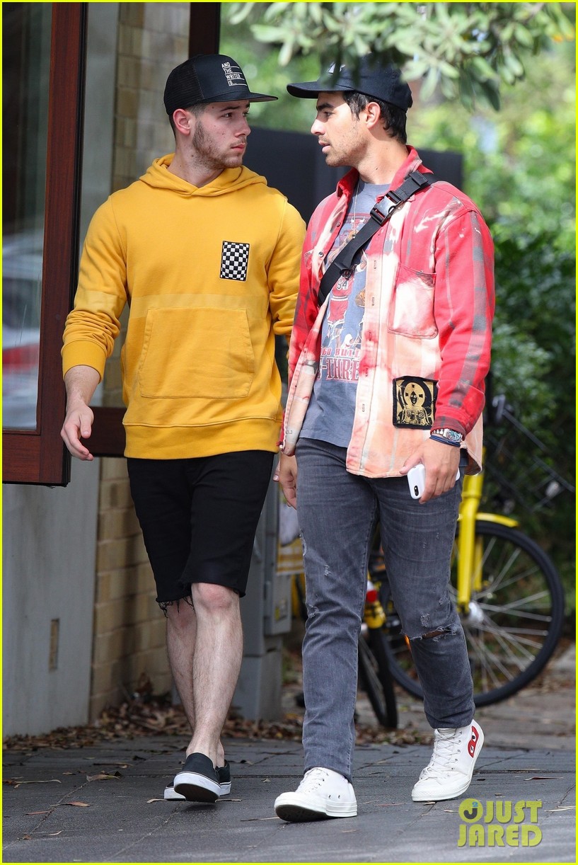 Nick & Joe Jonas Sport Bright Colors for Breakfast in Sydney