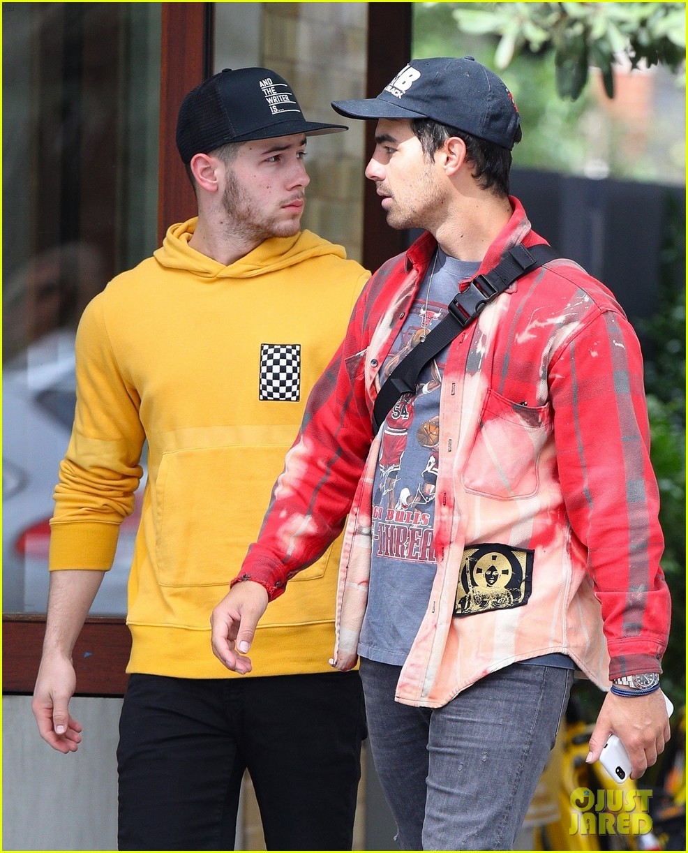 Nick & Joe Jonas Sport Bright Colors for Breakfast in Sydney