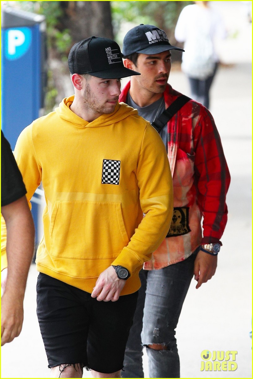 Nick & Joe Jonas Sport Bright Colors for Breakfast in Sydney