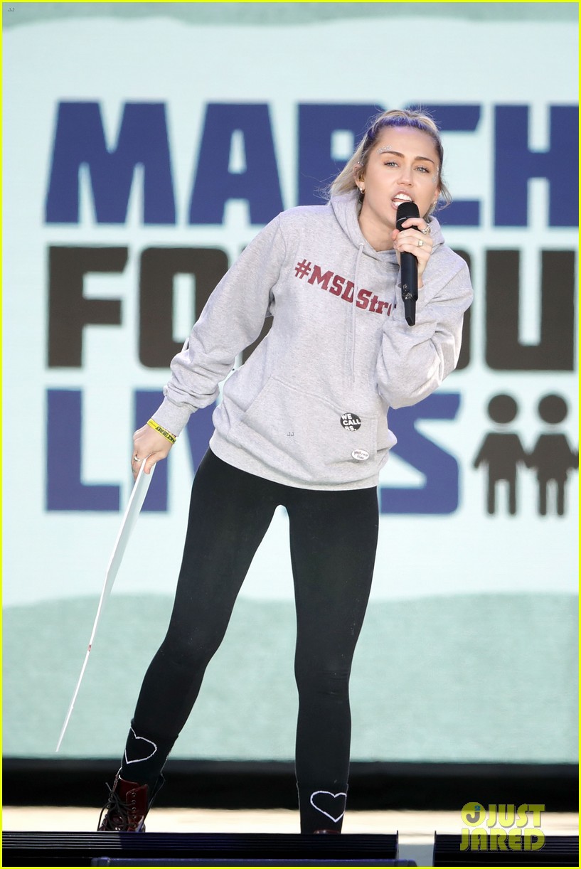 Miley Cyrus Says Never Again, Performs 'The Climb' at March for Our Lives - Watch Now