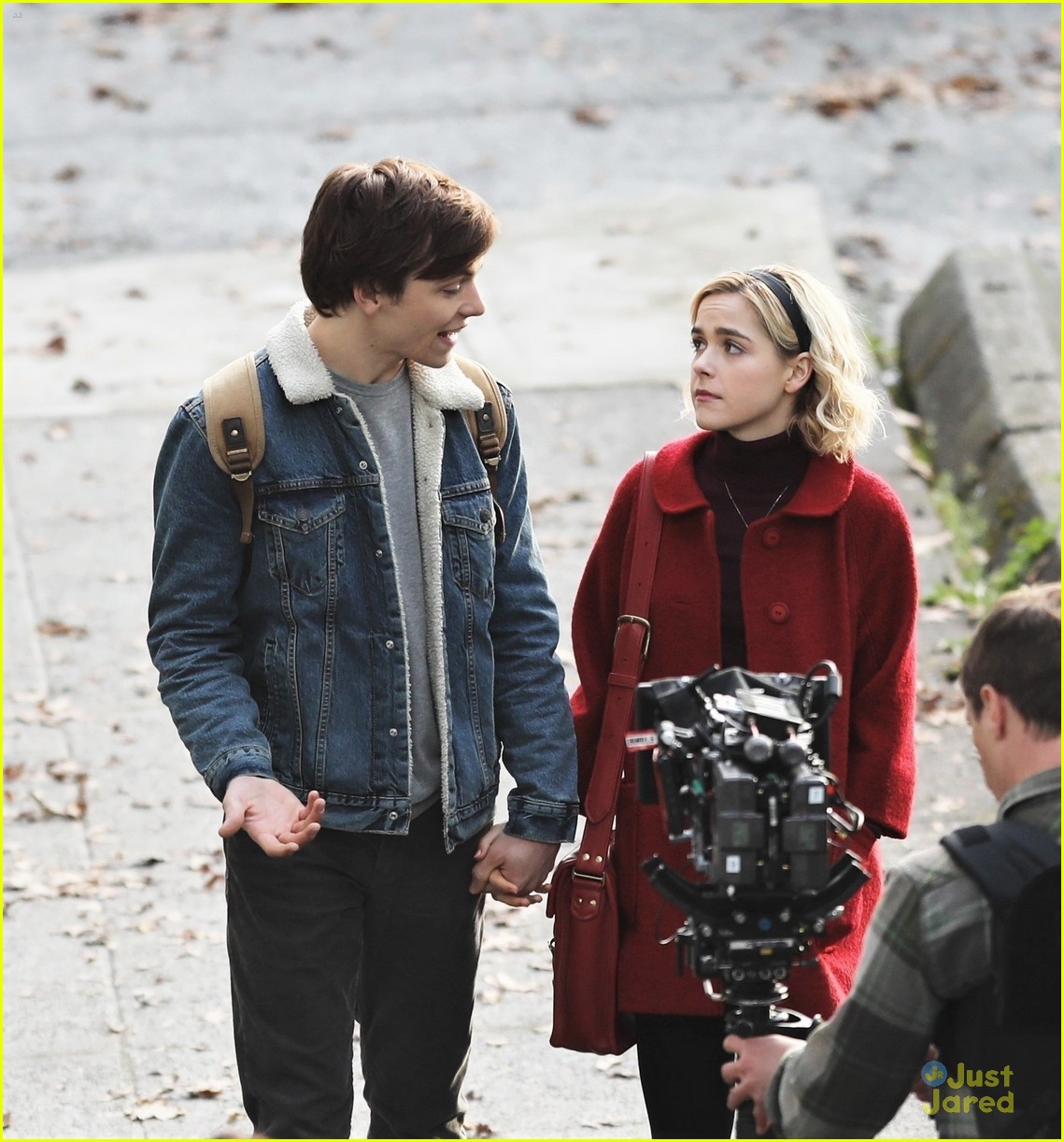 Ross Lynch & Kiernan Shipka Hold Hands While Filming 'Chilling Adventures of Sabrina'