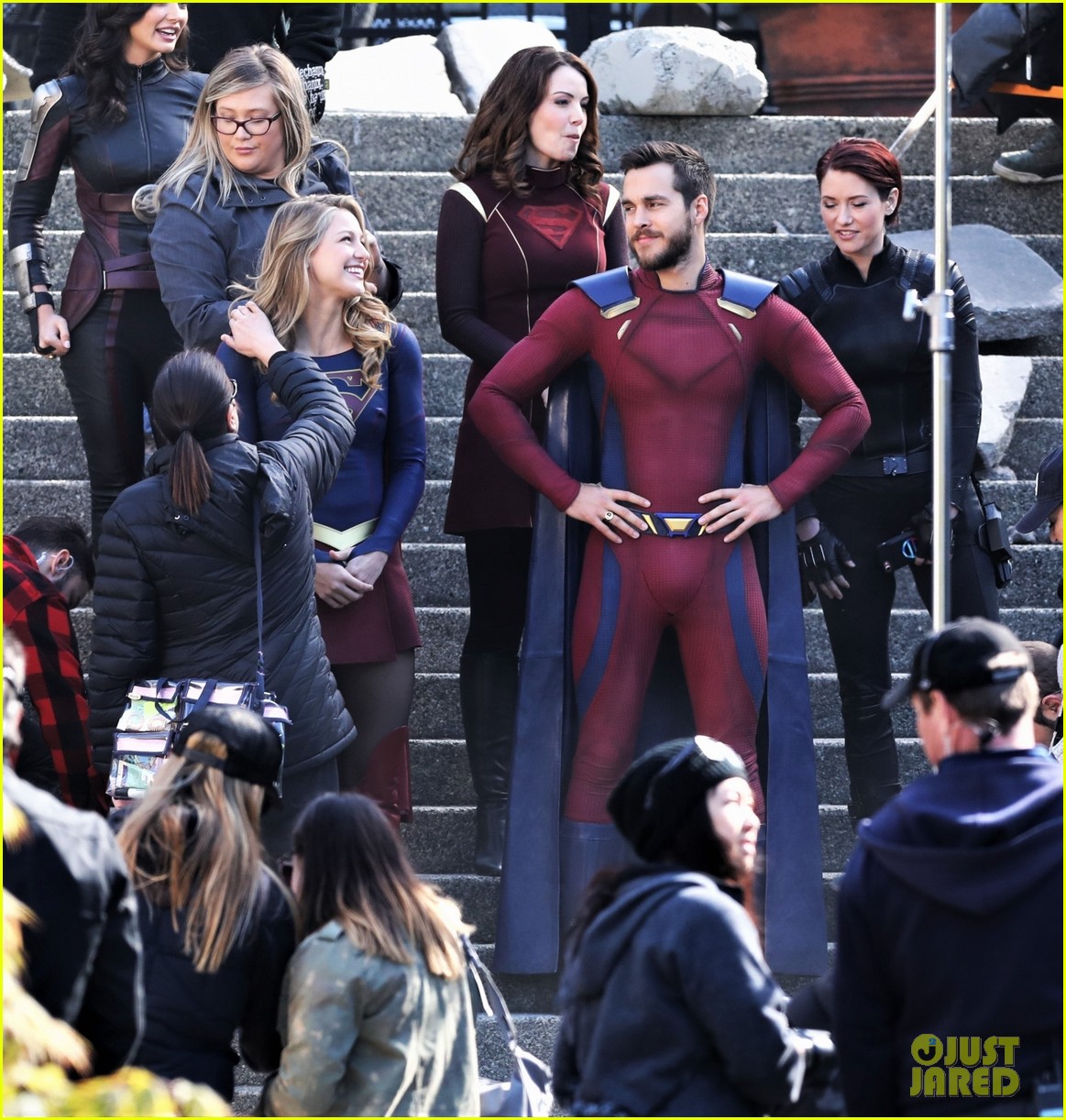 Melissa Benoist & Boyfriend Chris Wood Are Having So Much Fun on the 'Supergirl' Set!