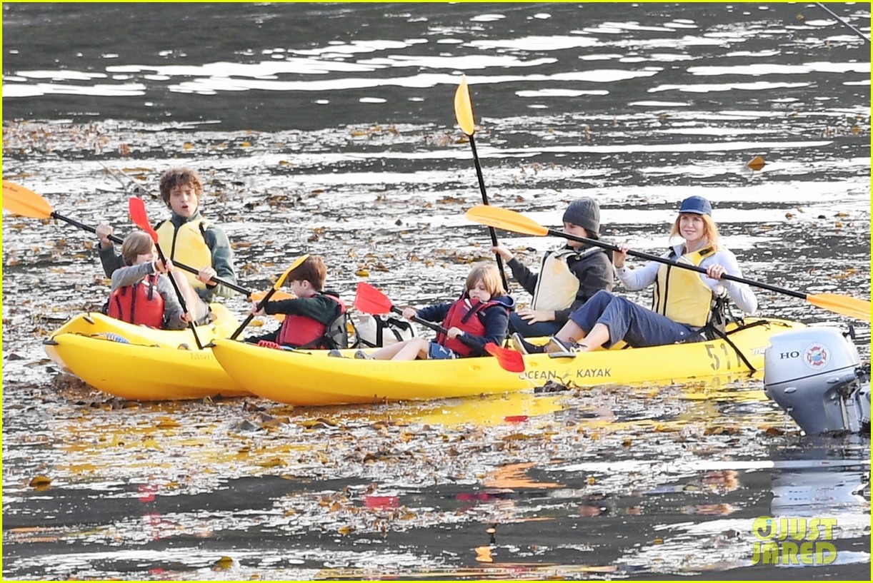 Shailene Woodley & Iain Armitage Paddle a Canoe for 'Big Little Lies'