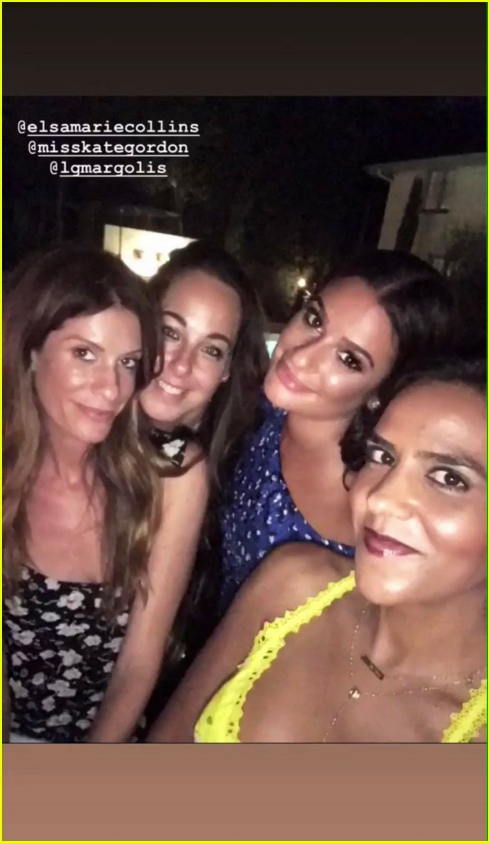 'Scream Queens' Emma Roberts & Billie Lourd Reunite with Lea Michele at Her Engagement Party