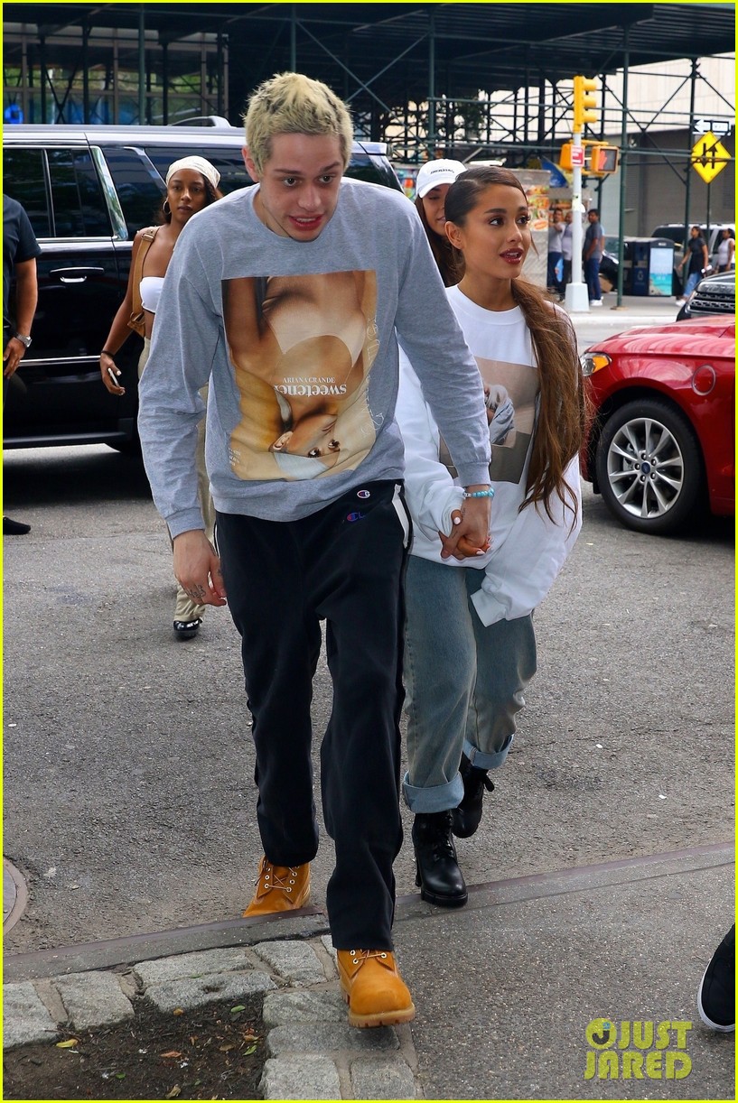 Ariana Grande's Fiance Pete Davidson Wears Her Merch!