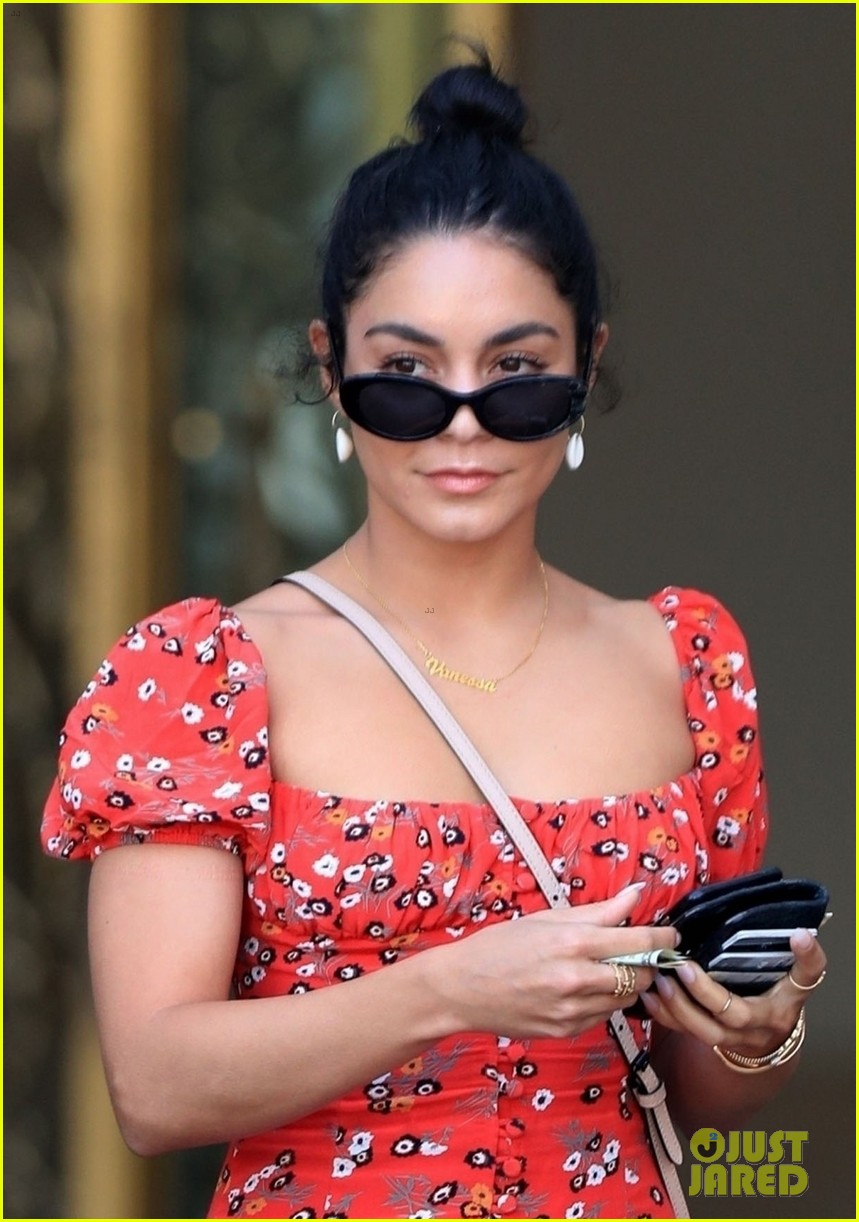 Vanessa Hudgens Slays in Red Dress While Stepping Out for Lunch