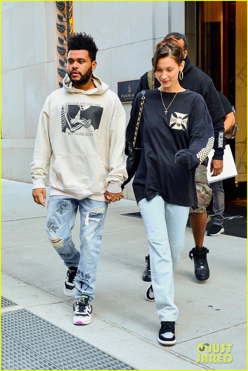 The Weeknd & Bella Hadid Look Cute Together Hand In Hand in NYC!