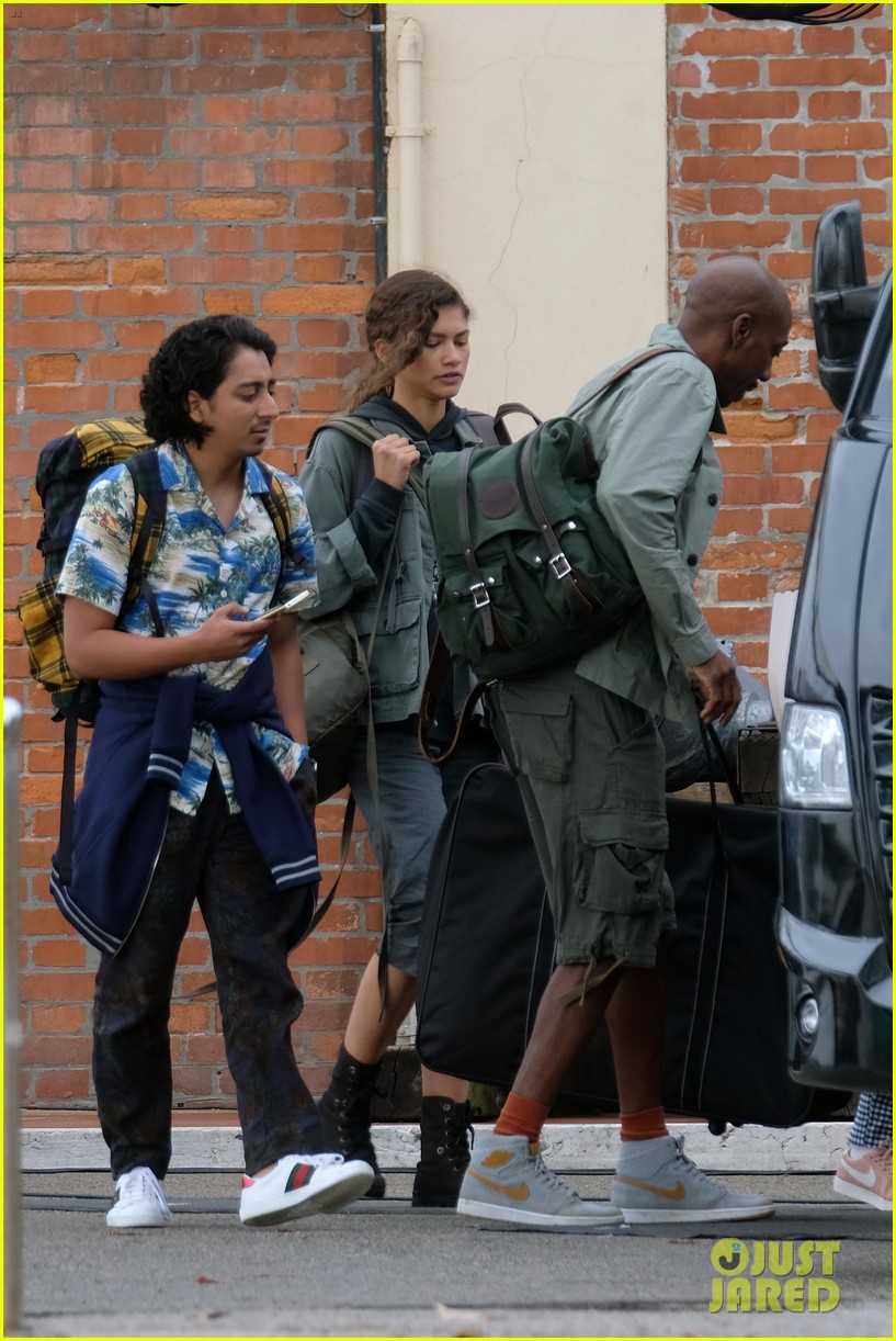 Tom Holland & Zendaya Carry Their Own Bags for 'Spider-Man' Scene