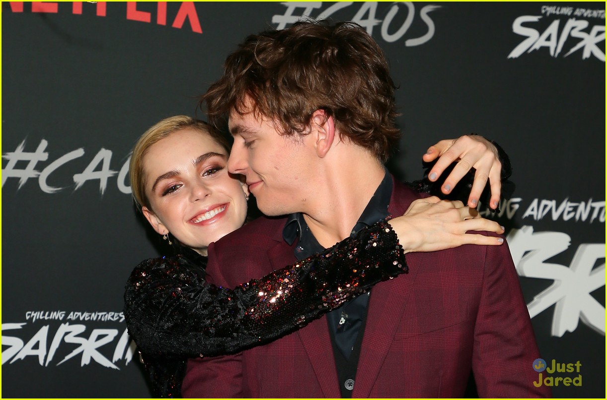 Kiernan Shipka Sneaks Up on Ross Lynch at 'Sabrina' Premiere