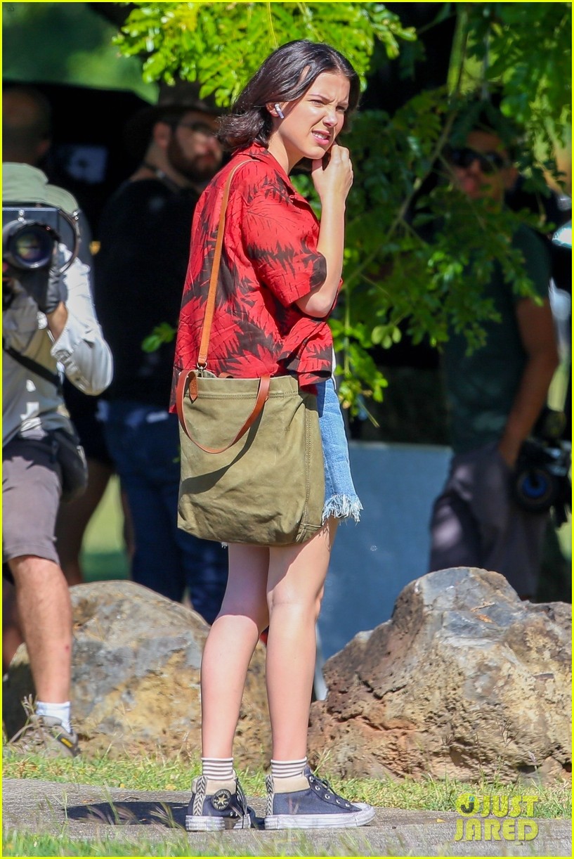 Millie Bobby Brown Films 'Godzilla vs Kong' Scene in Hawaii