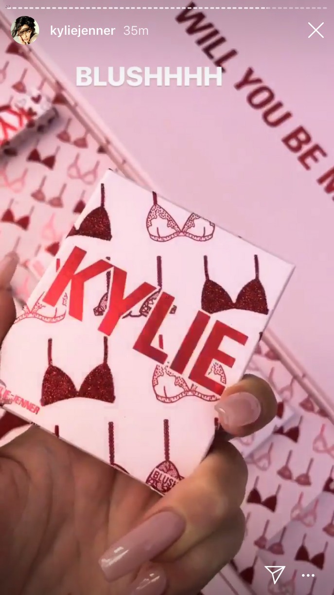 Kylie Jenner Shows Off Kylie Cosmetics' Valentine's Day Collection