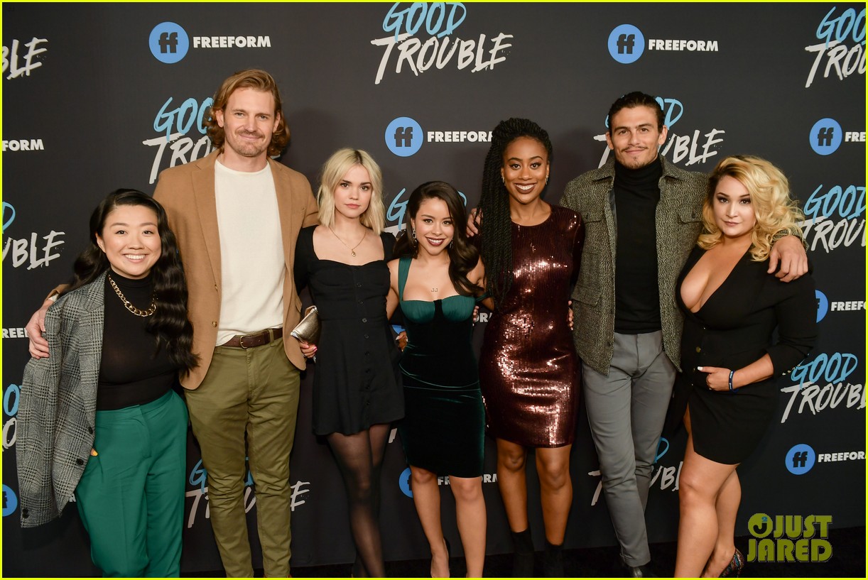 Maia Mitchell & Cierra Ramirez Reunite with Noah Centineo at 'Good Trouble' Premiere!