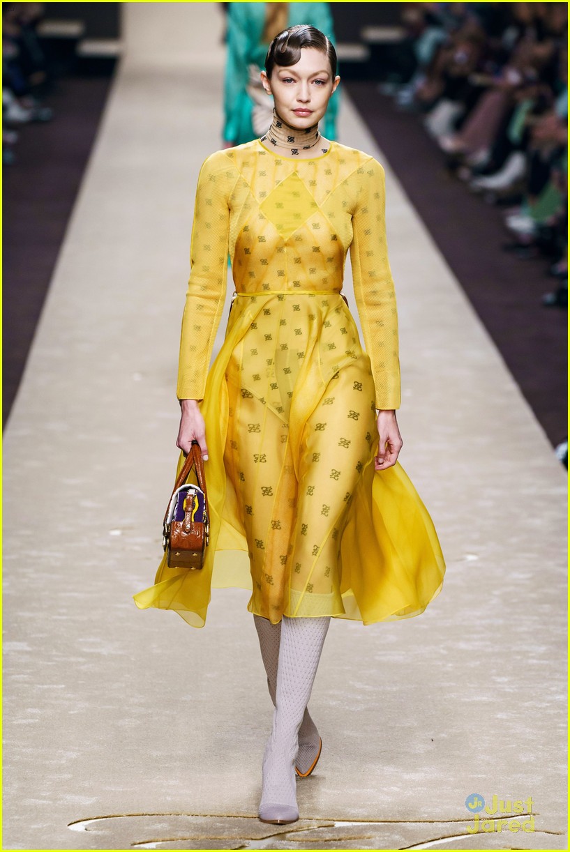 Kaia Gerber, Gigi & Bella Hadid Hit The Runway For Fendi in Milan