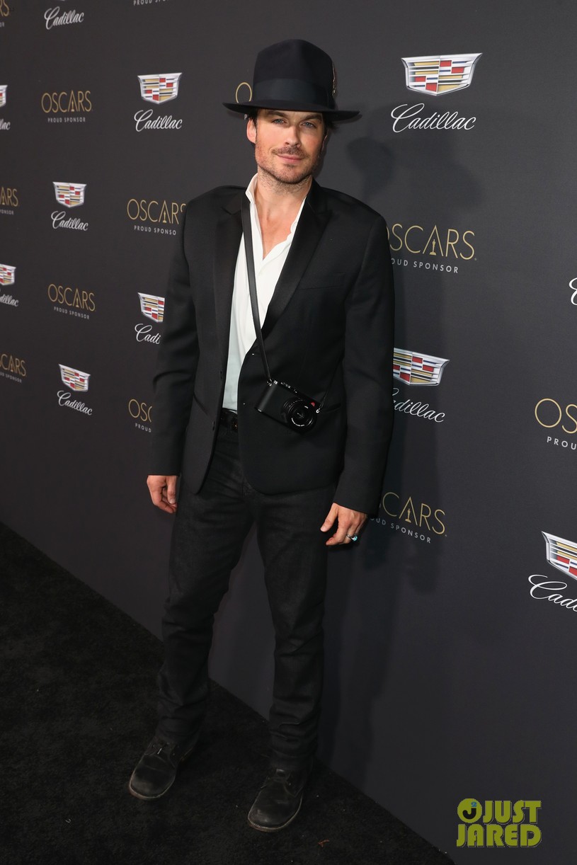 Ian Somerhalder Celebrates Oscars Week with Nikki Reed at Cadillac Party