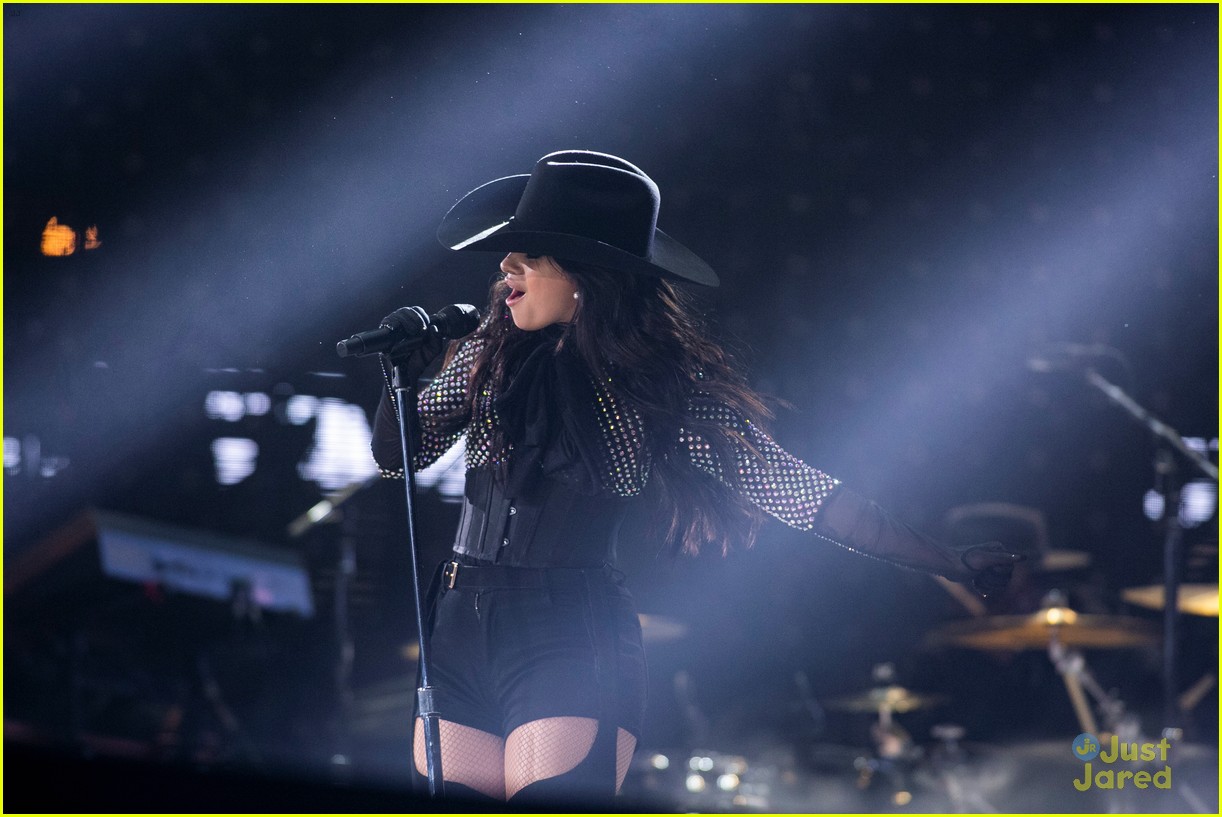 Camila Cabello Wears Cowboy Hat During Houston Rodeo Performance