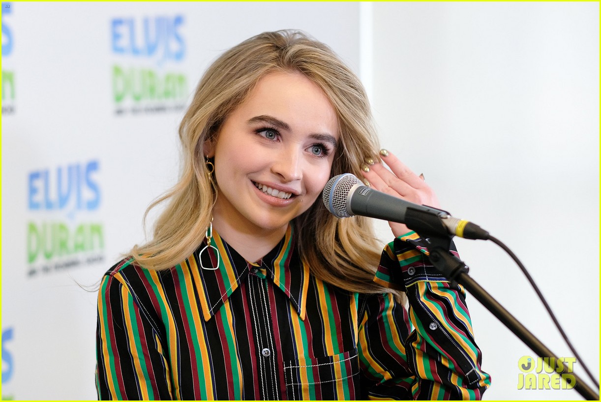 Sabrina Carpenter Stuns in Stripes at 'Elvis Duran Z100 Morning Show'