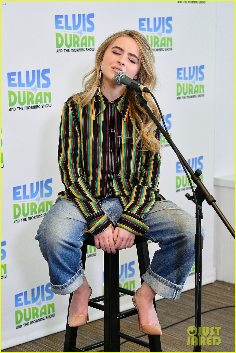 Sabrina Carpenter Stuns in Stripes at 'Elvis Duran Z100 Morning Show'