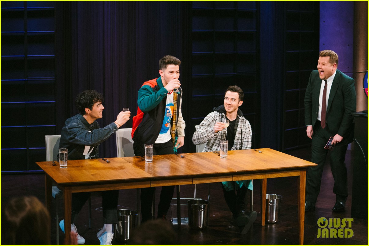 Jonas Brothers Fill Their Guts on 'The Late Late Show' - Watch!