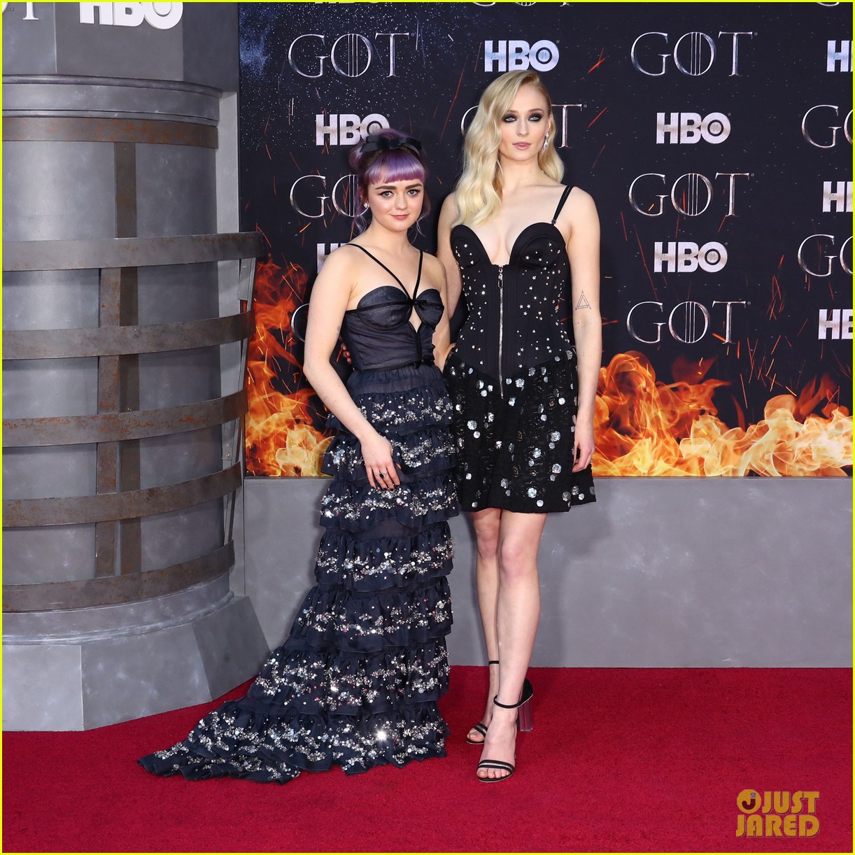 Sophie Turner & Maisie Williams Rock Bedazzled Dresses at 'Game of Thrones' Premiere