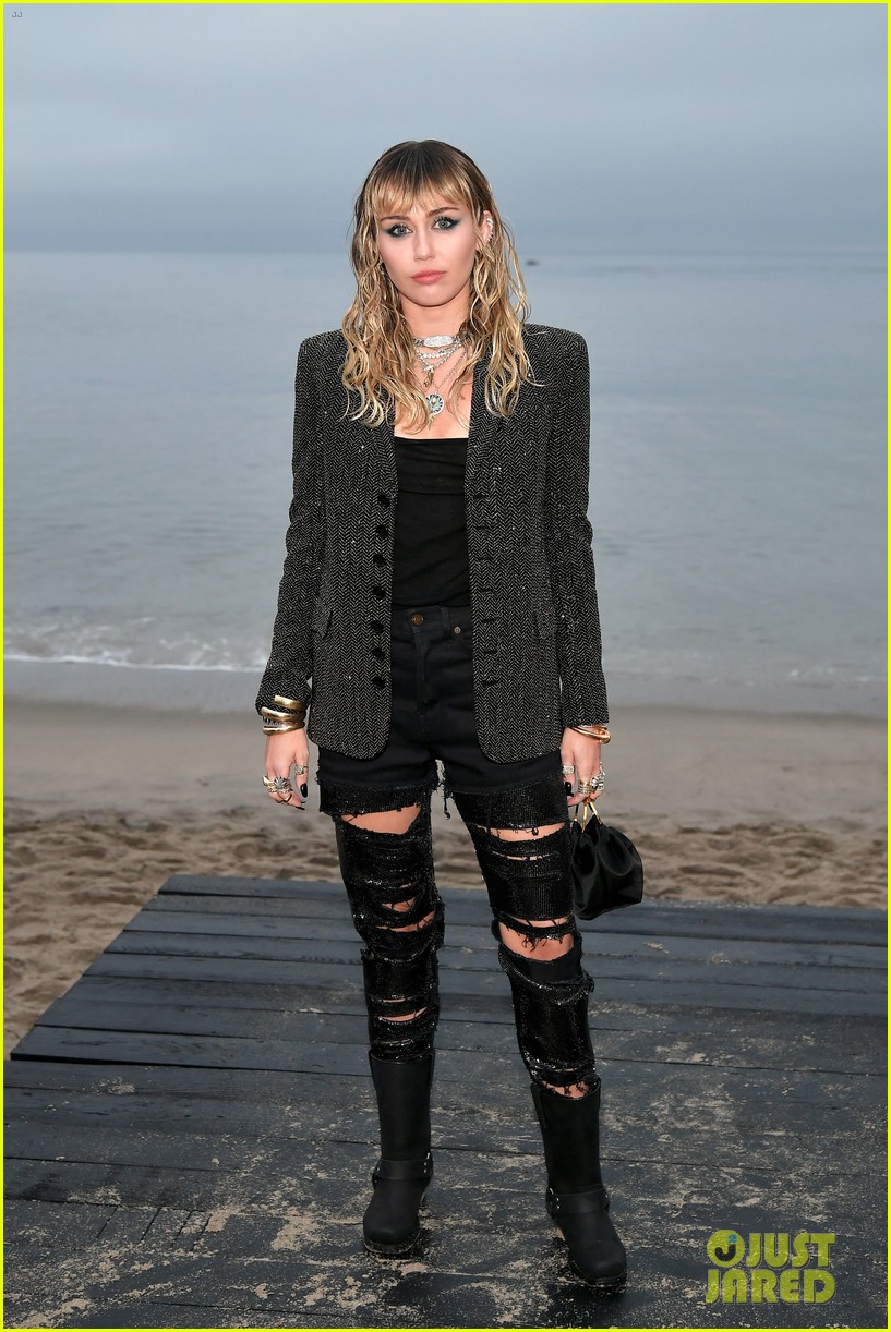 Miley Cyrus Steps Out for Saint Laurent Show with Liam Hemsworth